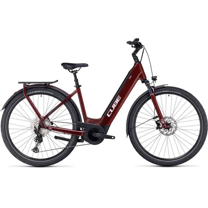 Cube Touring Hybrid EXC 625 Electric Bike in Red/White-2