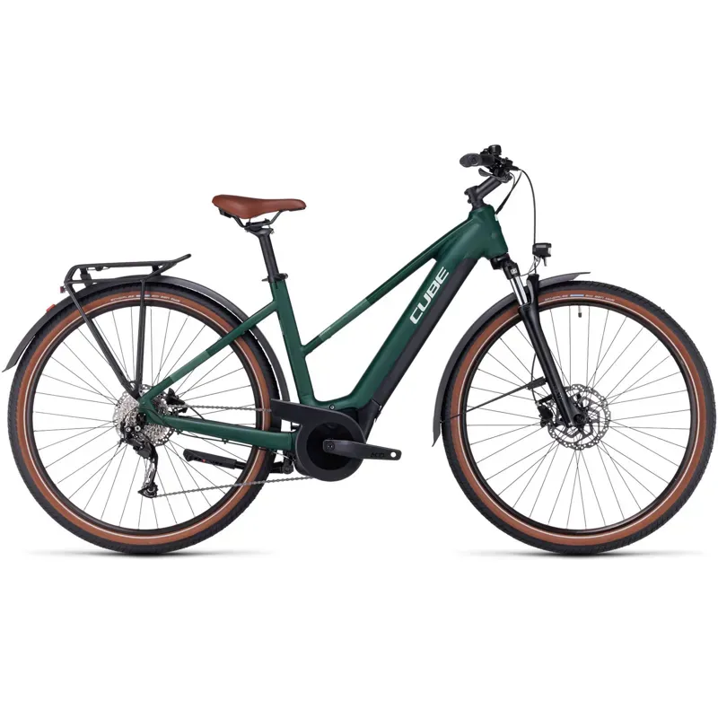 Cube Touring Hybrid One 625 Electric Bike in Dark Green-1
