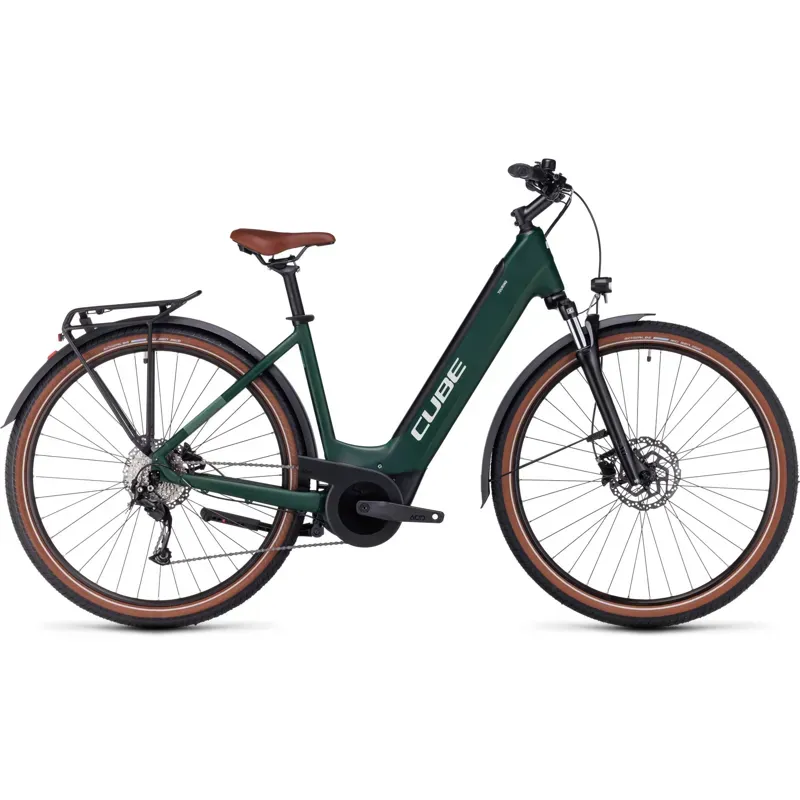 Cube Touring Hybrid One 625 Electric Bike in Dark Green-2
