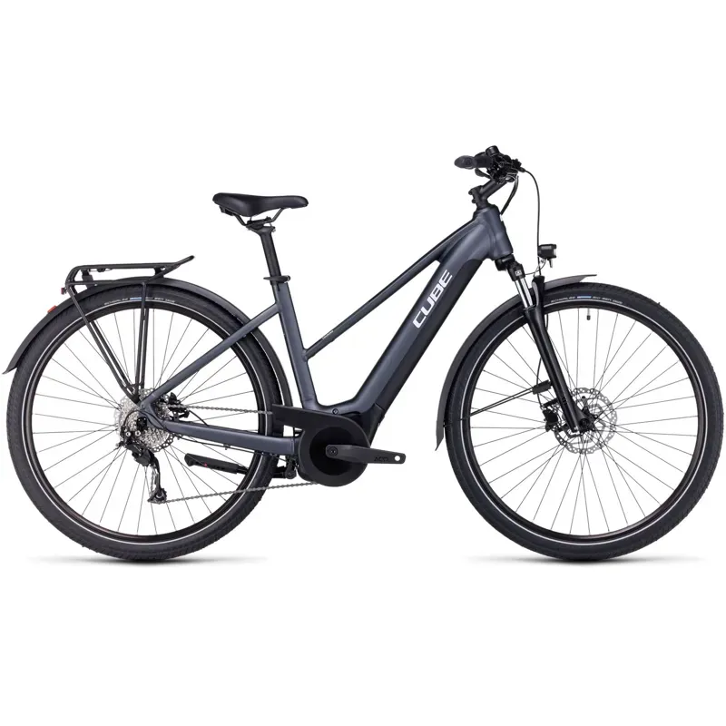 Cube Touring Hybrid One 625 Electric Bike in Grey/White-1