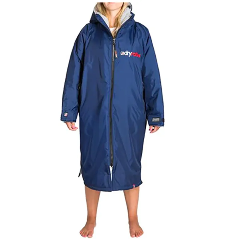 Dryrobe Advance Long Sleeve Changing Robe V3 XL Cobalt Navy Blue/Grey-4