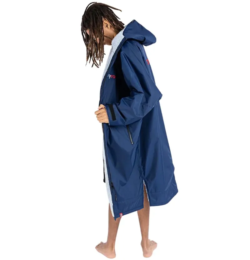 Dryrobe Advance Long Sleeve Changing Robe V3 XL Cobalt Navy Blue/Grey-3