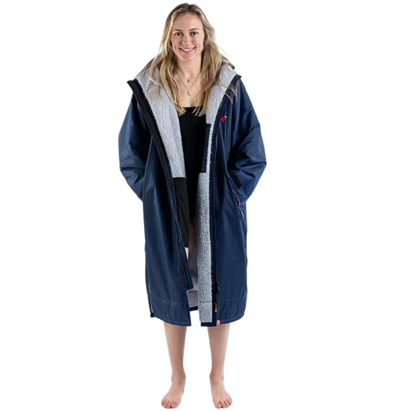Dryrobe Advance Long Sleeve Changing Robe V3 XL Cobalt Navy Blue/Grey-1