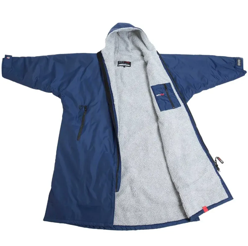 Dryrobe Advance Long Sleeve Changing Robe V3 XL Cobalt Navy Blue/Grey