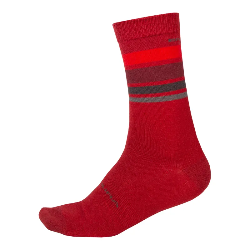 Endura BaaBaa Merino Stripe Socks Red