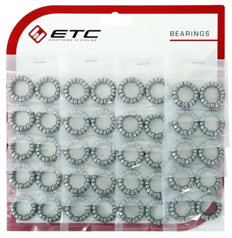 ETC 3/16-inch Headset Bearing Race 16-pack in Silver