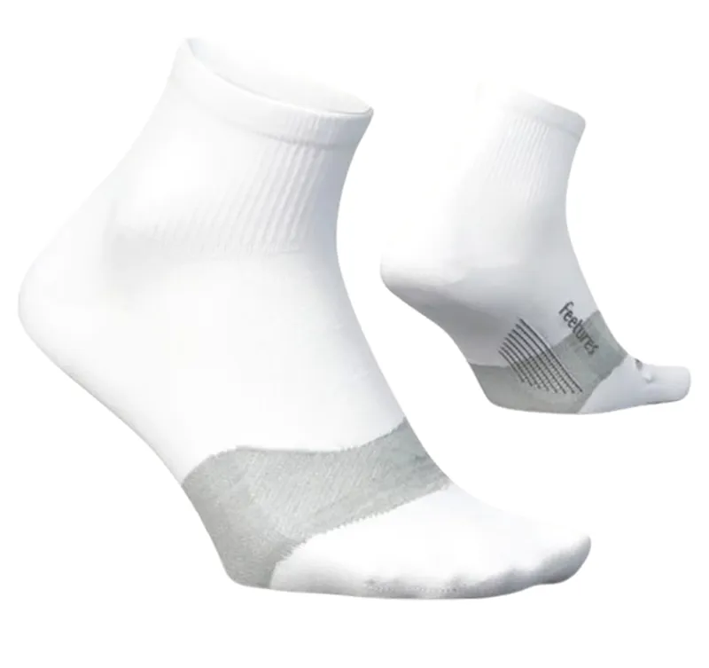 Feetures Elite Ultra Light Quarter Socks White-1