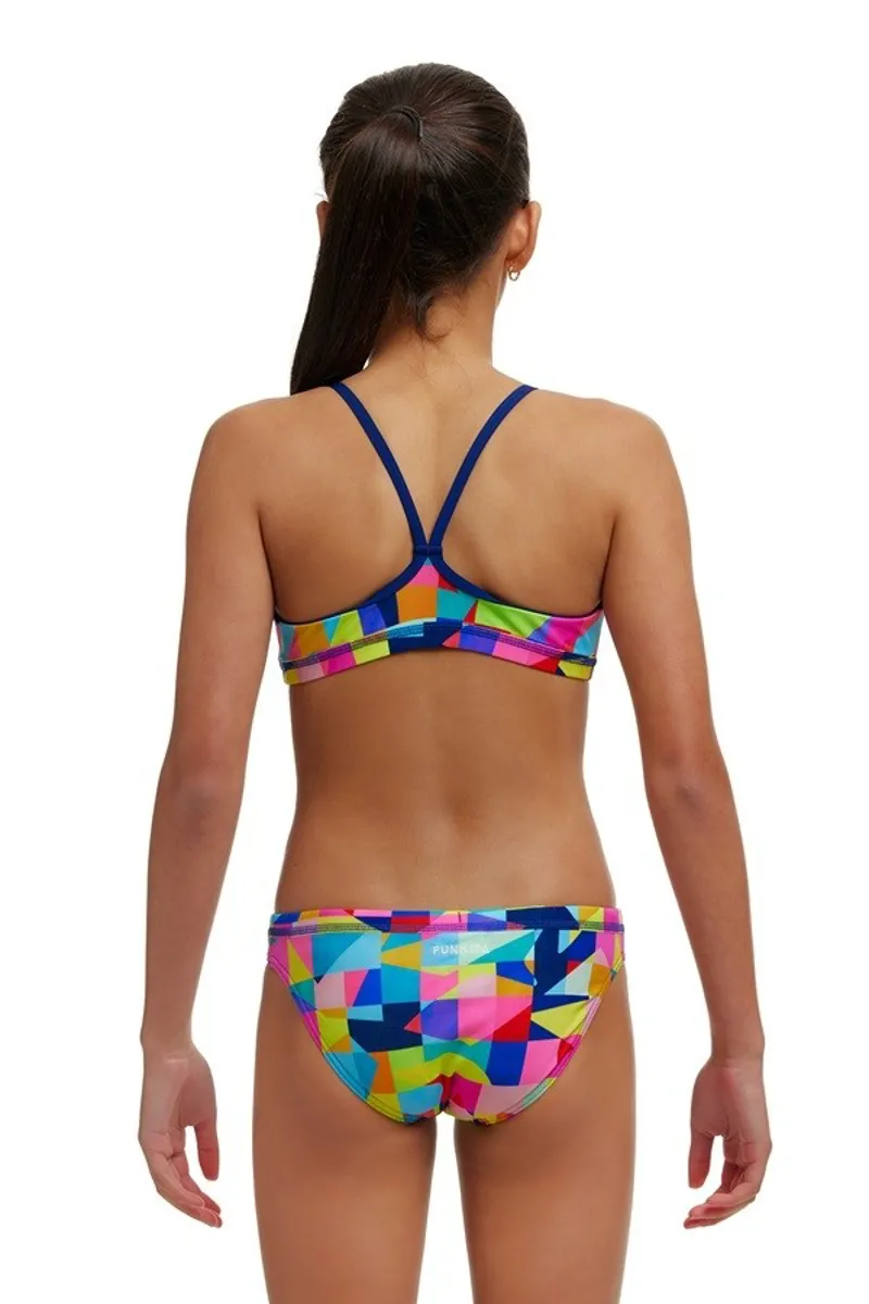 Funkita Girls Racerback Two Piece On The Grid-2