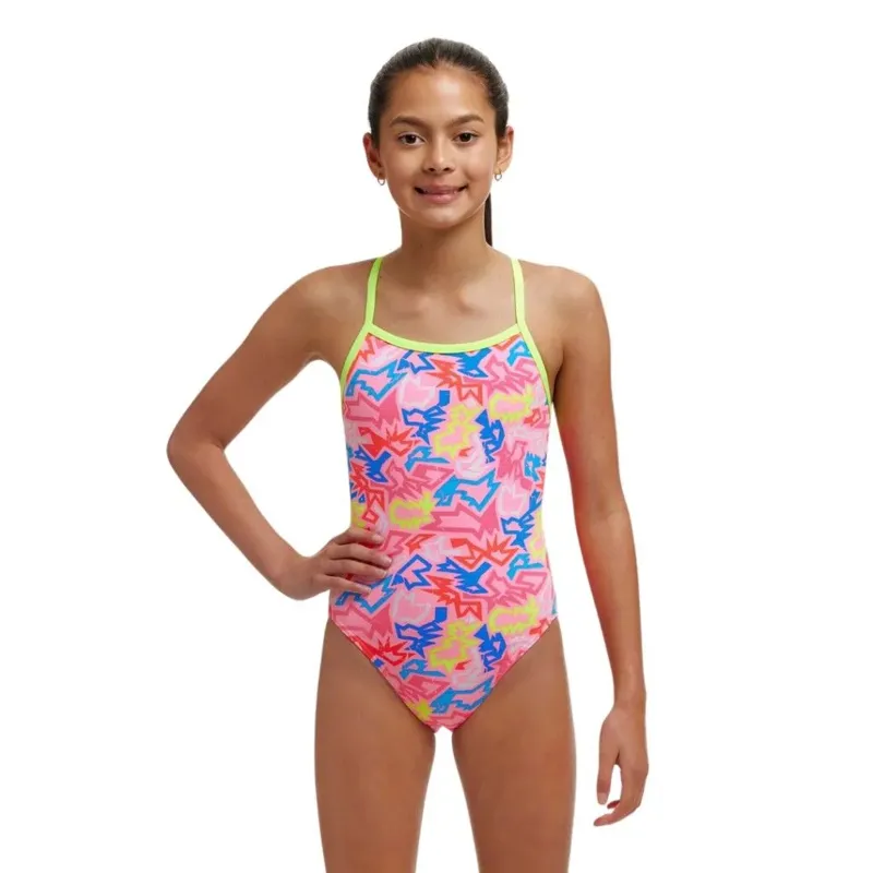 Funkita Girls Single Strap One Piece Rock Star-1