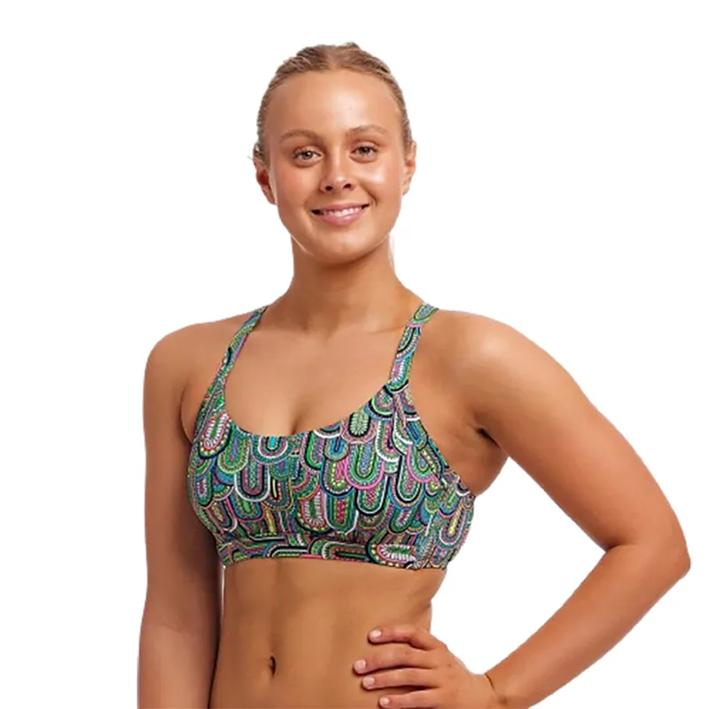 Funkita Ladies Hold Steady Crop Top Spring Flight