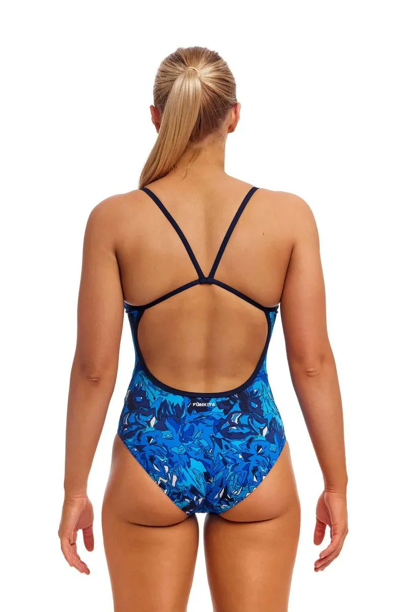Funkita Ladies Single Strap One Piece True Bluey-3