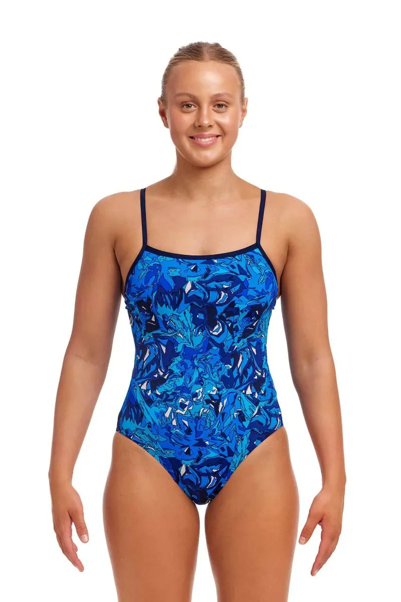 Funkita Ladies Single Strap One Piece True Bluey-2
