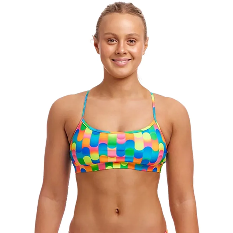 Funkita Ladies Swim Crop Top Blocked Dotty-1