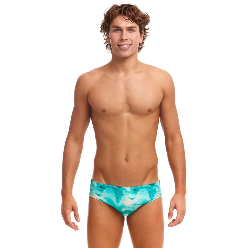 Funky Trunks Men's Classic Brief Teal Wave-1