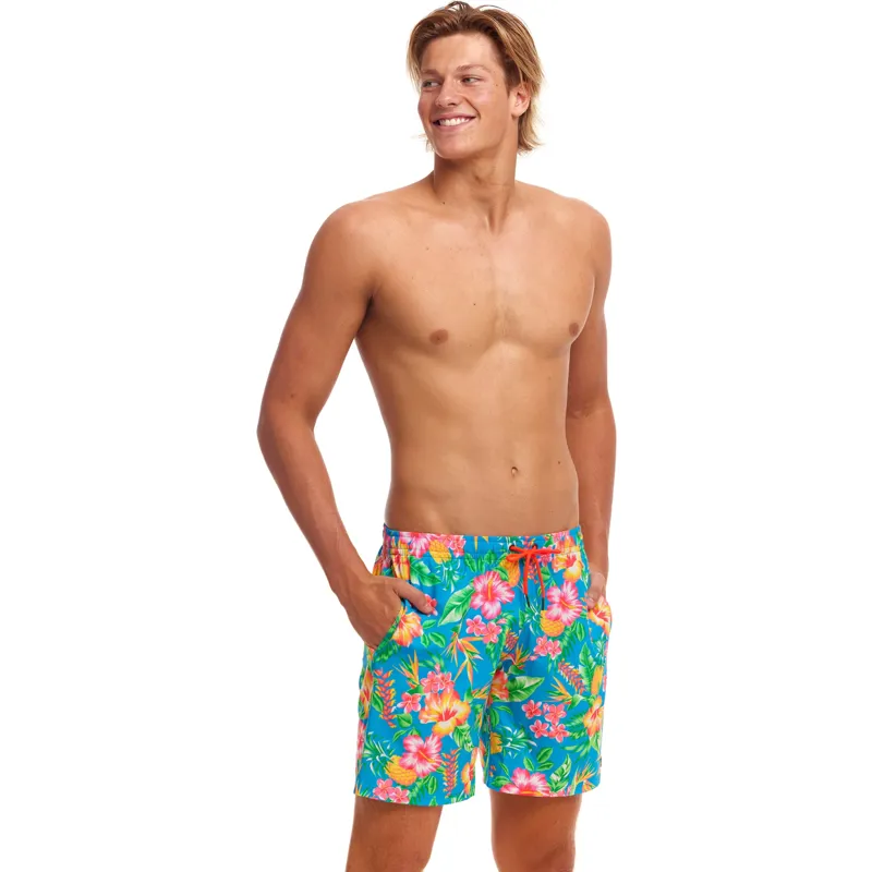 Funky Trunks Men's Long Johnny Short Blue Hawaii-3