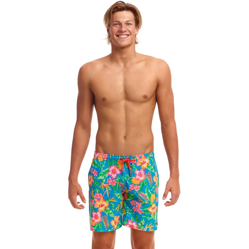 Funky Trunks Men's Long Johnny Short Blue Hawaii-1