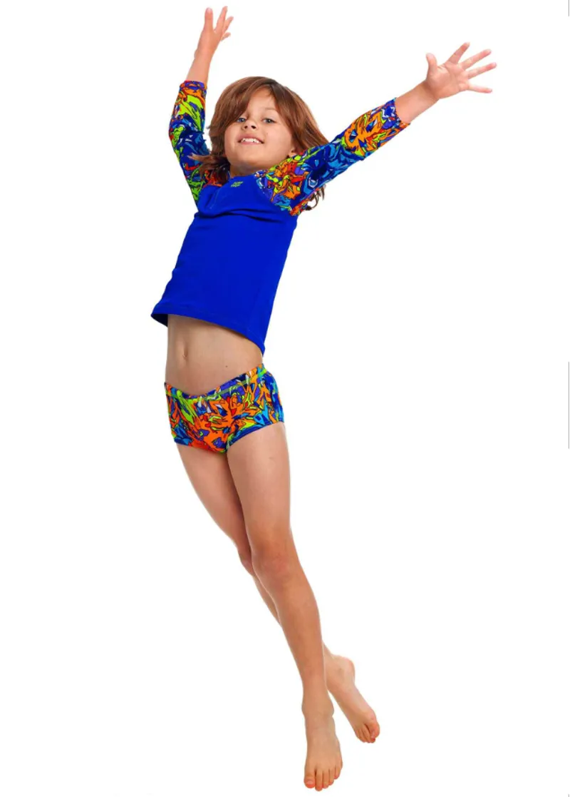 Funky Trunks Toddler Boys Zippy Rash Vest Mixed Mess-3