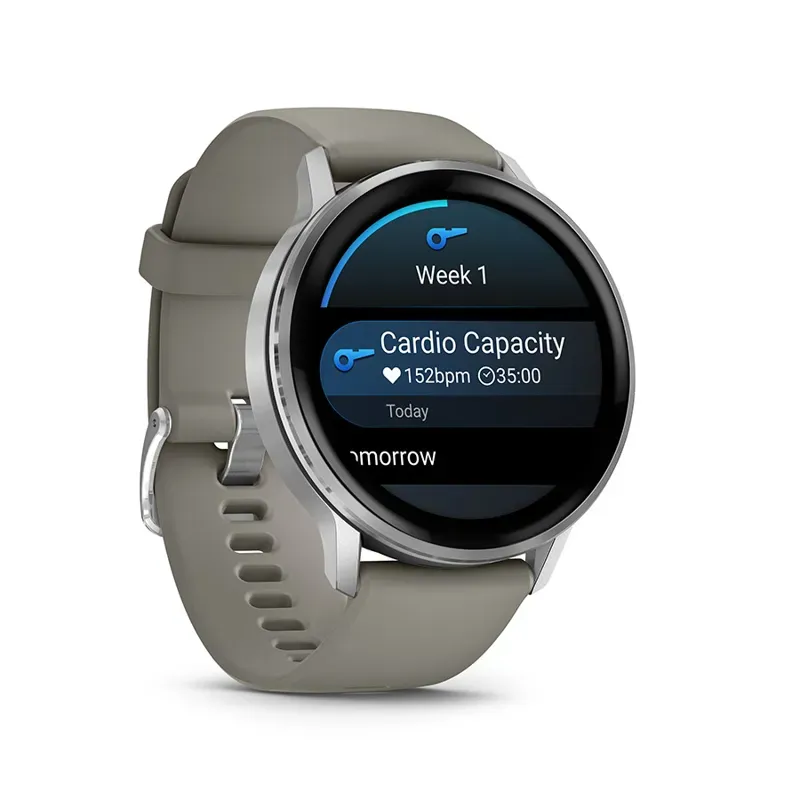Garmin Venu 4 45 mm Silver with Silver Gray Silicone Band-2