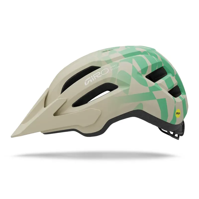 Giro Fixture Mips II Helmet in Matte Stone/Green Rush-1