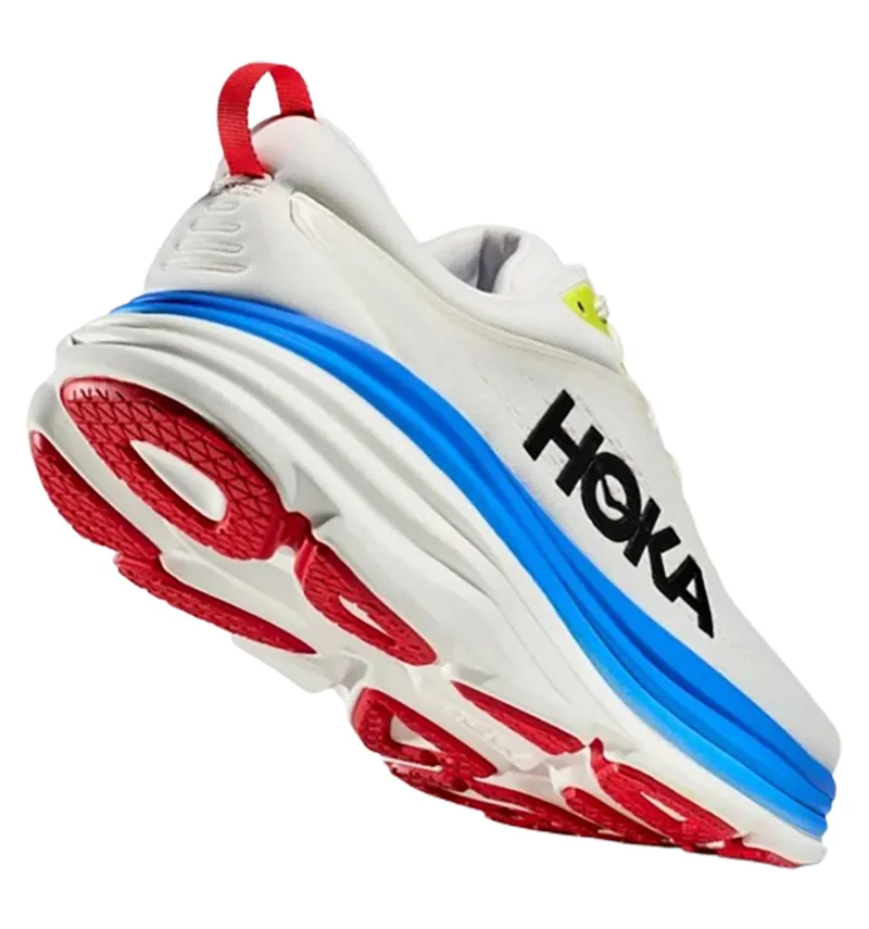Hoka One One Men's Bondi 8 Running Shoes Blanc De Blanc/Virtual Blue-4