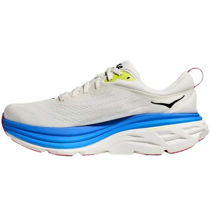 Hoka One One Men's Bondi 8 Running Shoes Blanc De Blanc/Virtual Blue-1
