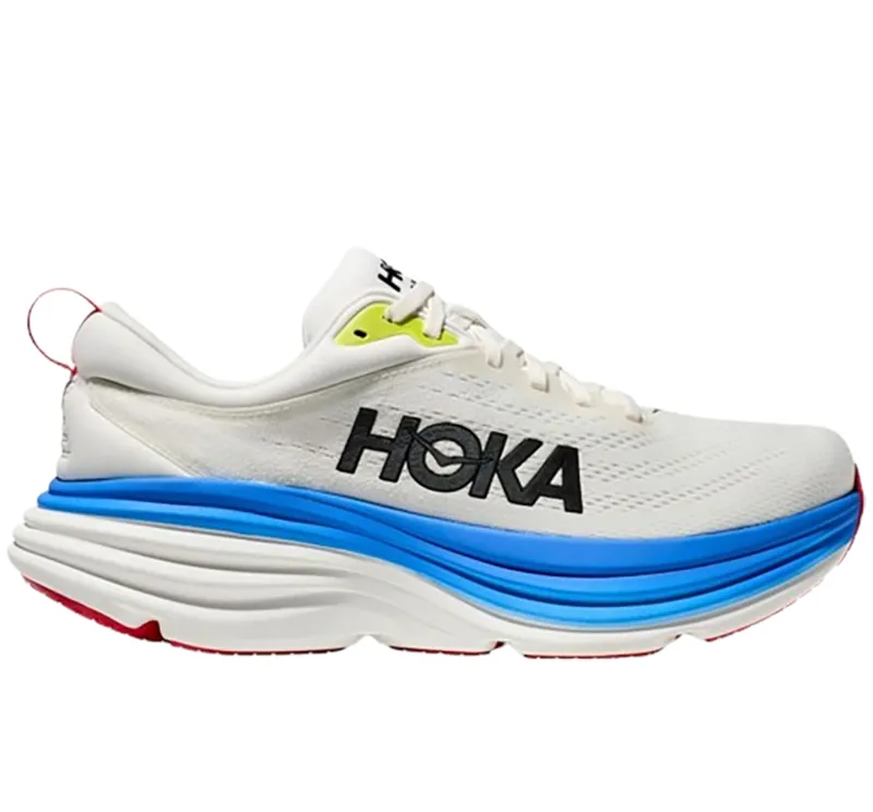 Hoka One One Men's Bondi 8 Running Shoes Blanc De Blanc/Virtual Blue
