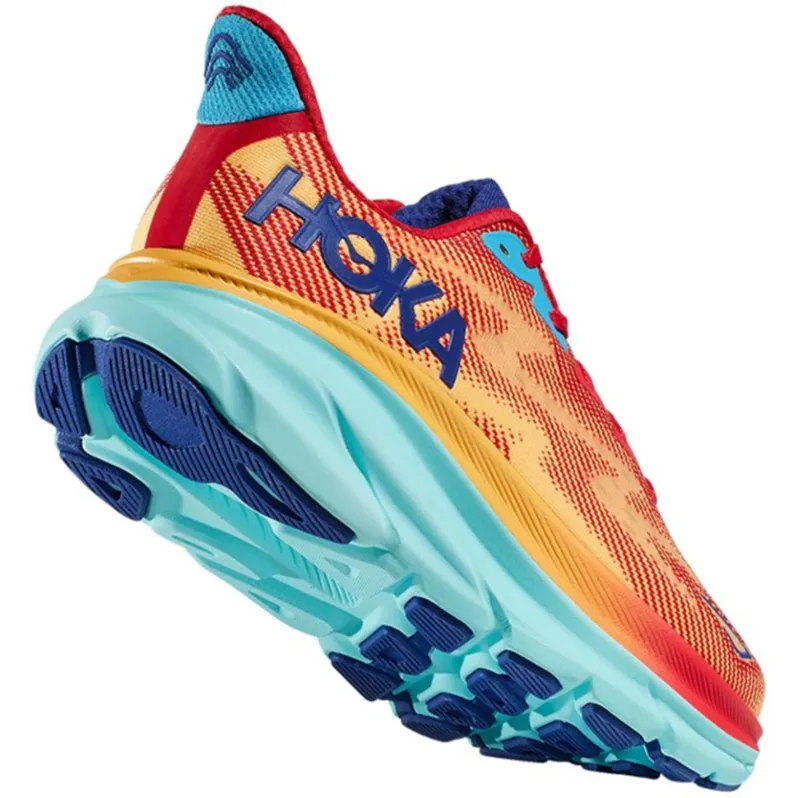 Hoka One One Men's Clifton 9 Running Shoes Cerise/Cloudless-4