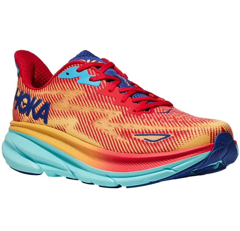 Hoka One One Men's Clifton 9 Running Shoes Cerise/Cloudless-2