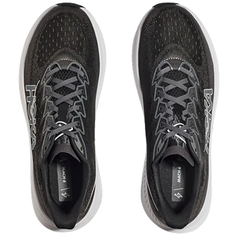 Hoka One One Men's Mach 6 WIDE Black/White-6