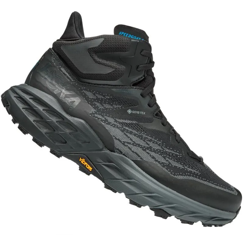 Hoka One One Men's Speedgoat 5 Mid GTX Trail Shoes Black/Black-3
