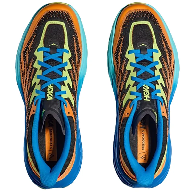 Hoka One One Men's Speedgoat 5 Running Shoes Solar Flare/Diva Blue-5