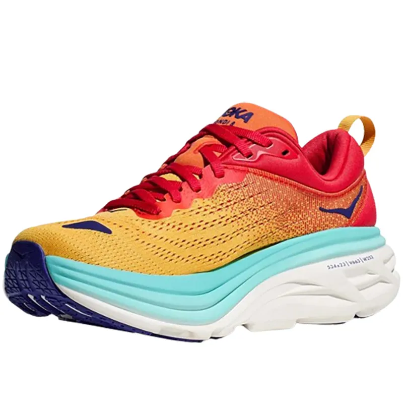 Hoka One One Women's Bondi 8 Cerise/Cloudless-3