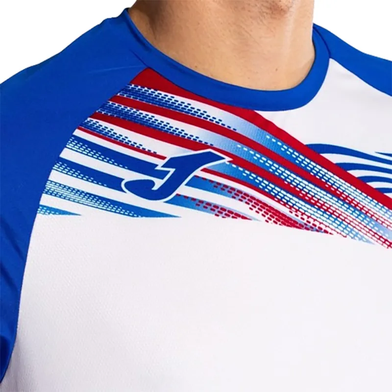 Joma Men's Elite X Short Sleeve T-Shirt White/Blue-5