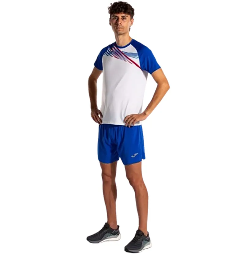 Joma Men's Elite X Short Sleeve T-Shirt White/Blue-4