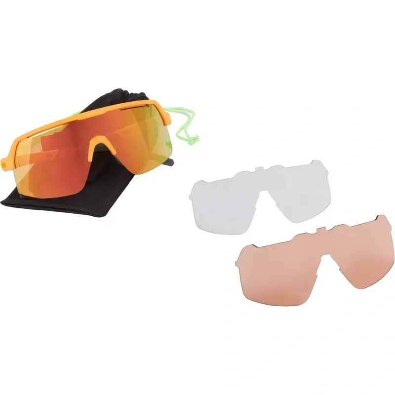 Madison Eyewear Crypto Air Sunglasses w/3 Lens Pack in Crystal Gloss Smoke Green Splatter-5