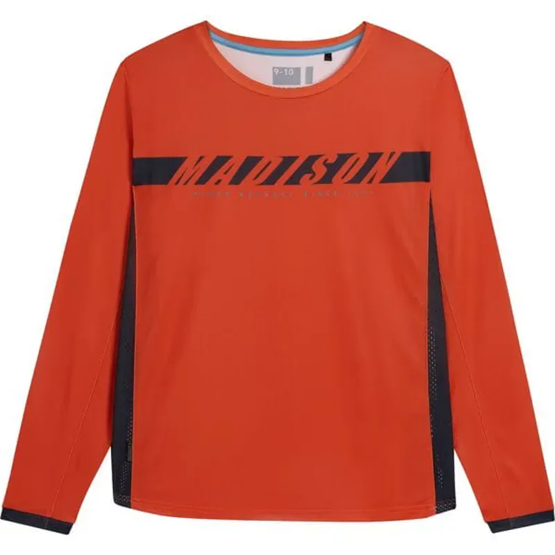 Madison Flux LS Kid's Jersey in Chilli Red