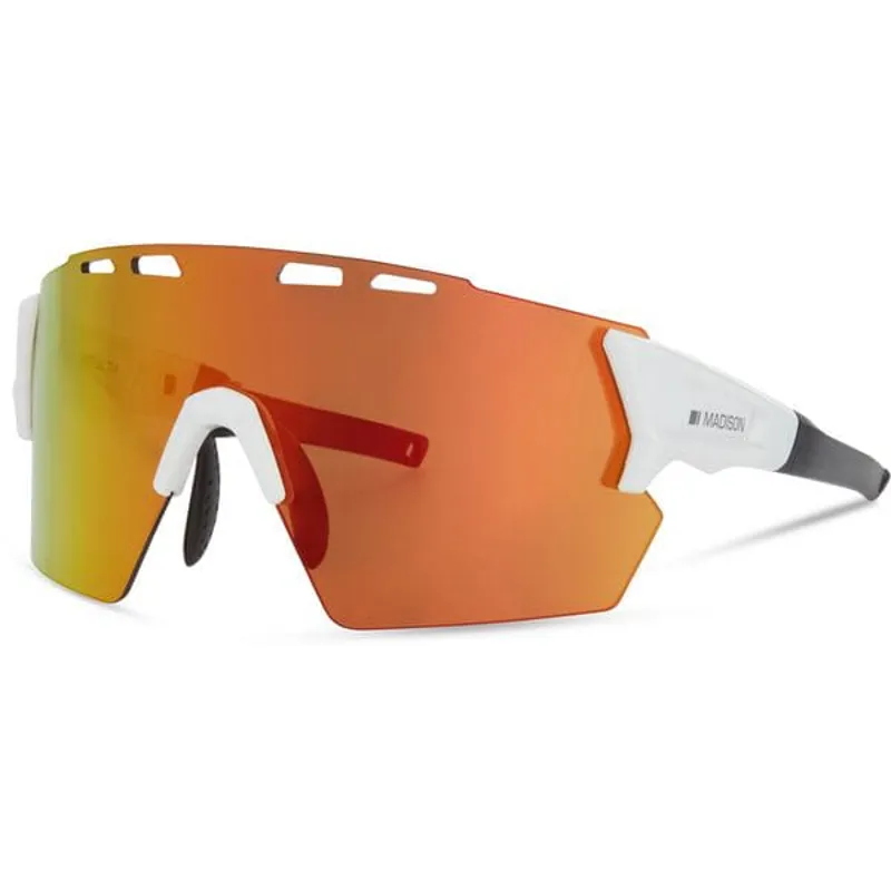 Madison Stealth Fire Mirror/Amber/Clear 3 Lens Sunglasses in White