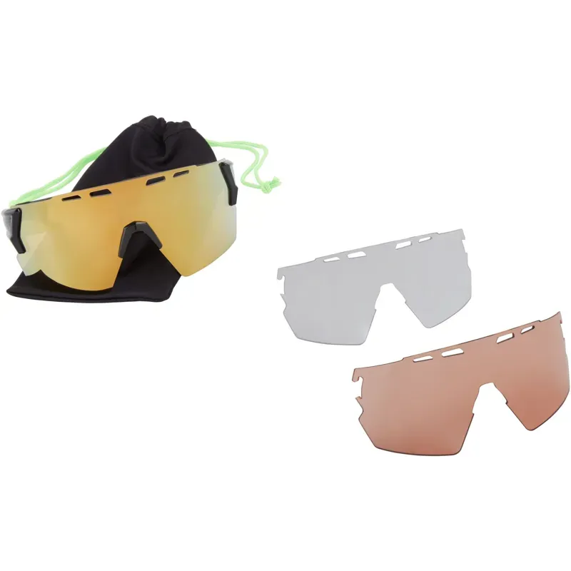 Madison Stealth Fire Mirror/Amber/Clear 3 Lens Sunglasses in White-4