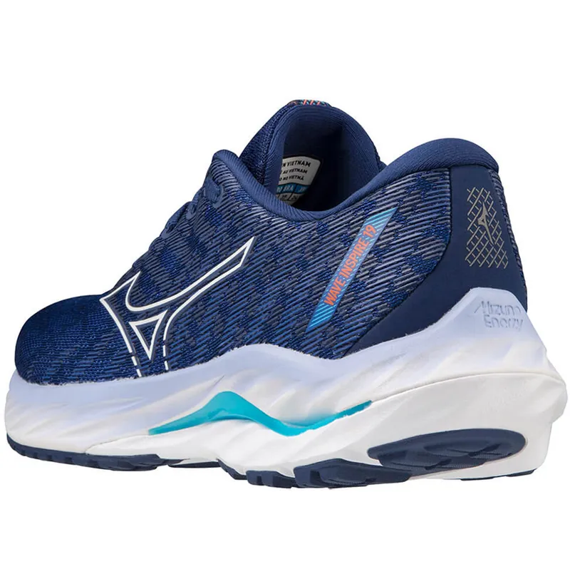 Mizuno Women's Wave Inspire 19 BDepths/White/Aquarius-3