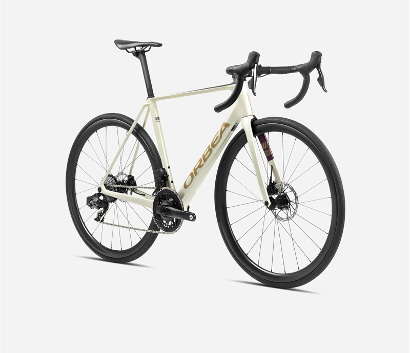 Orbea Orca M30 Road Bike In Ivory White-Burgundy/Vulcano-1