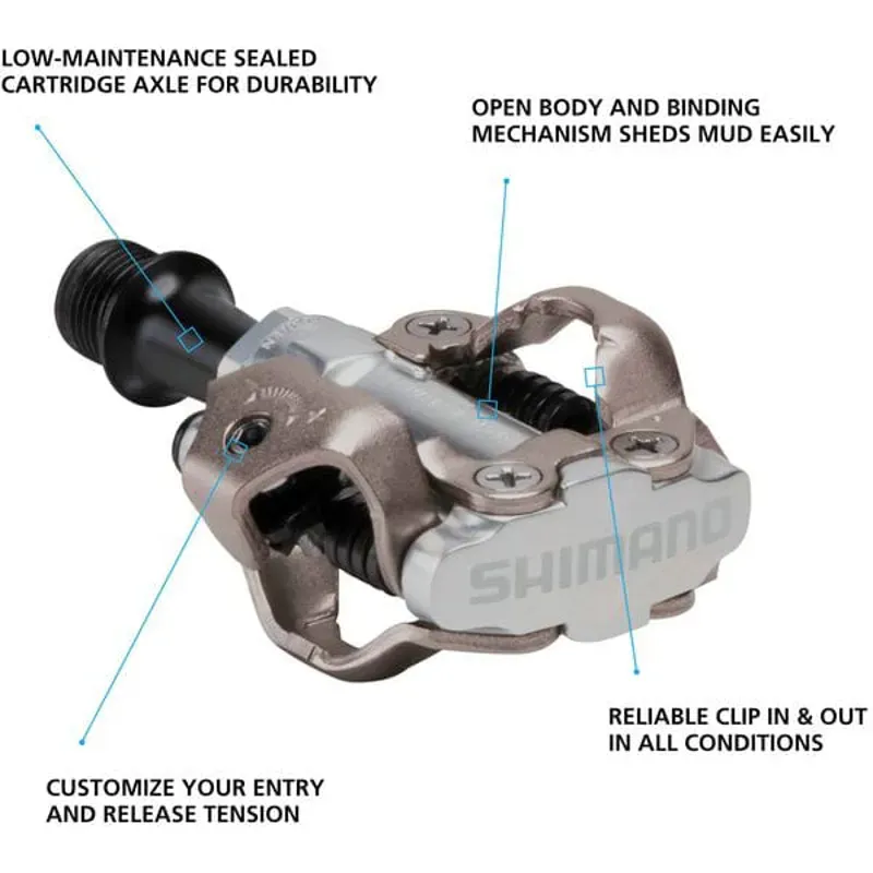 Shimano PD-M540 SPD Pedals Silver 9/16 inches-1