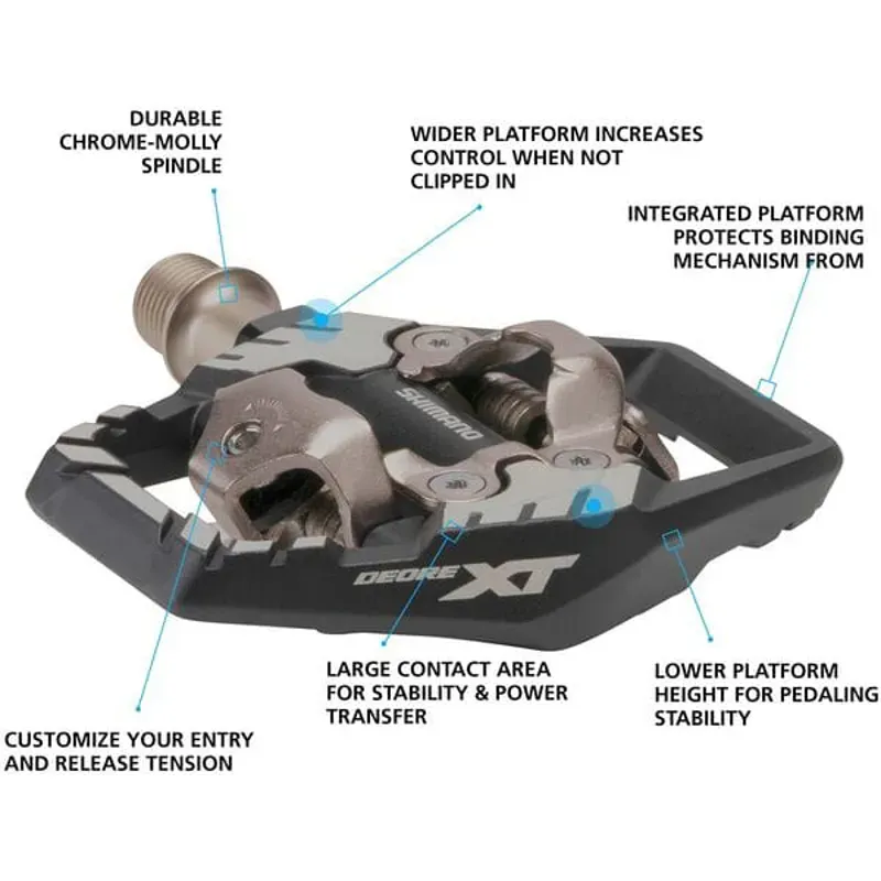 Shimano Deore XT PD-M8120 Trail Wide SPD Pedal Black 9/16 inches-1