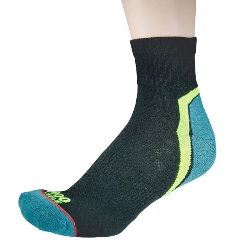 1000 Mile Men's Active Quarter Socks Black/Fluo/Teal
