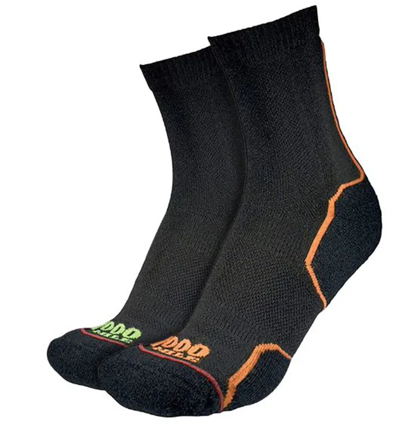 1000 Mile Mens Run Crew Twin Pack Socks in Black