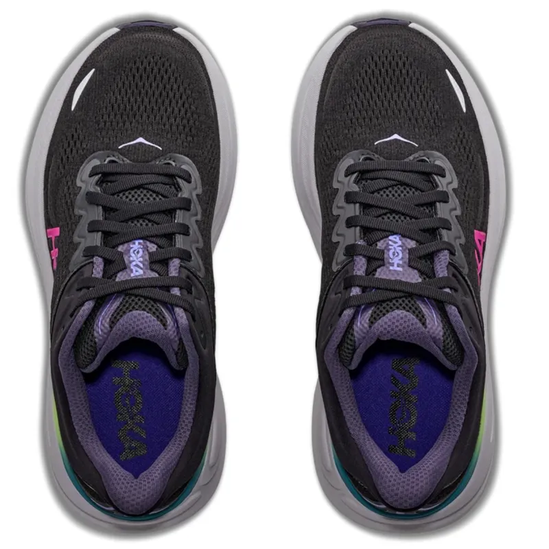 Hoka One One Women's BONDI 9 BLACK / NEON DRAGONFRUIT-4