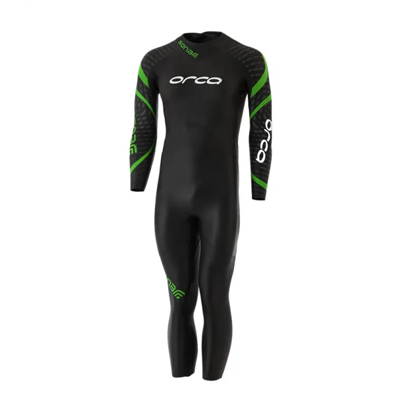 Orca Sonar Mens Fullsleeve Wetsuit 11 in Black/Green
