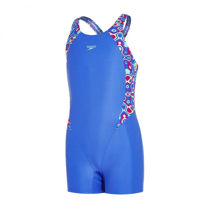 Speedo Girl s Panel Legsuit in Size 24 Blue Green