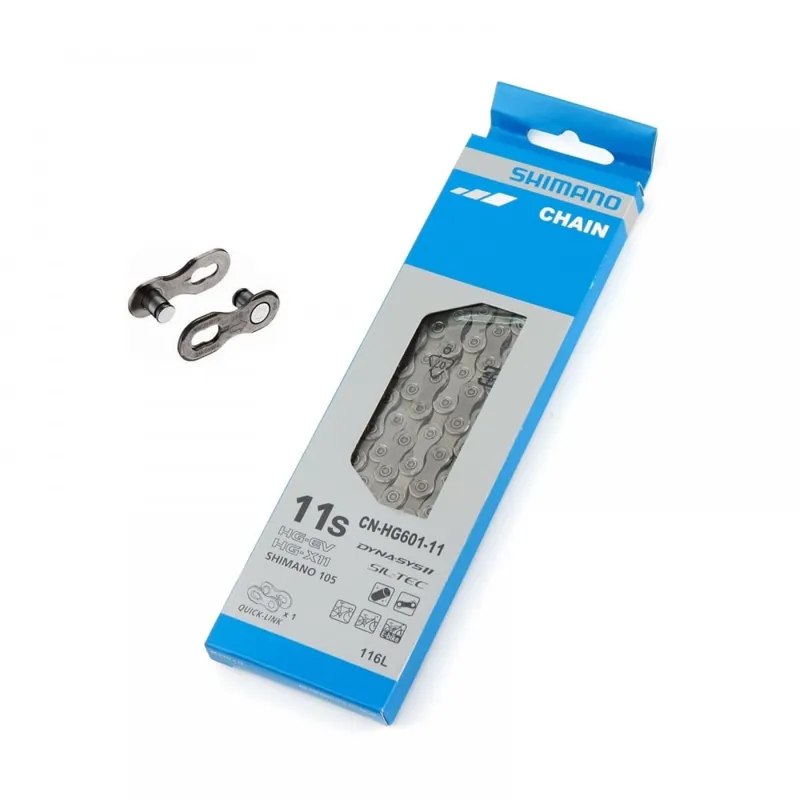 Shimano HG601 Quick Link S/TEC 11 Speed 116Links Chain - Silver