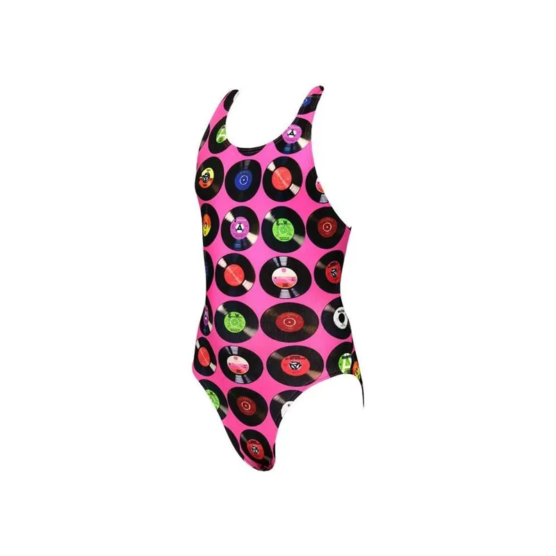 Maru Girls Vinyl Pacer Rave Back  Swimsuit in Size 24 - Pink -1