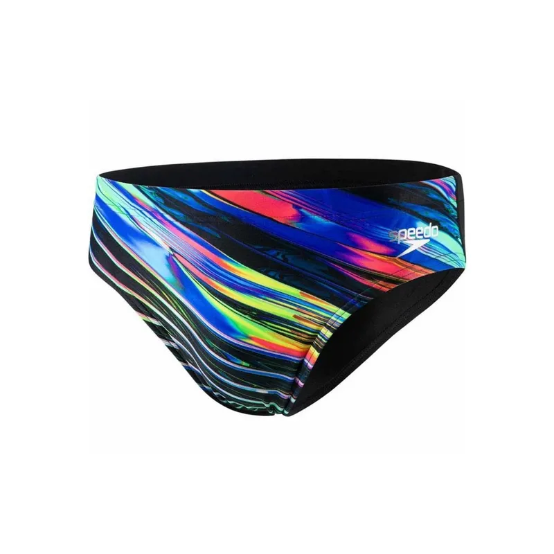 Speedo Placement Digital 7cm Brief - Black/Red 30